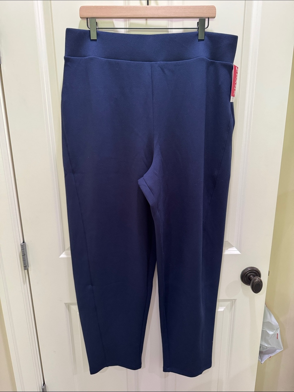 SPANX Navy Barrel Leg Pull-On Pants